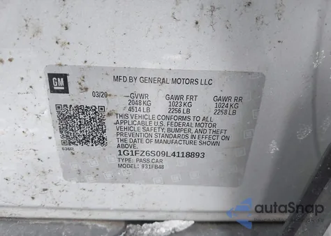 2020 Chevrolet Bolt Ev Fwd Premier from USA, damaged, VIN 1G1FZ6S09L4118893